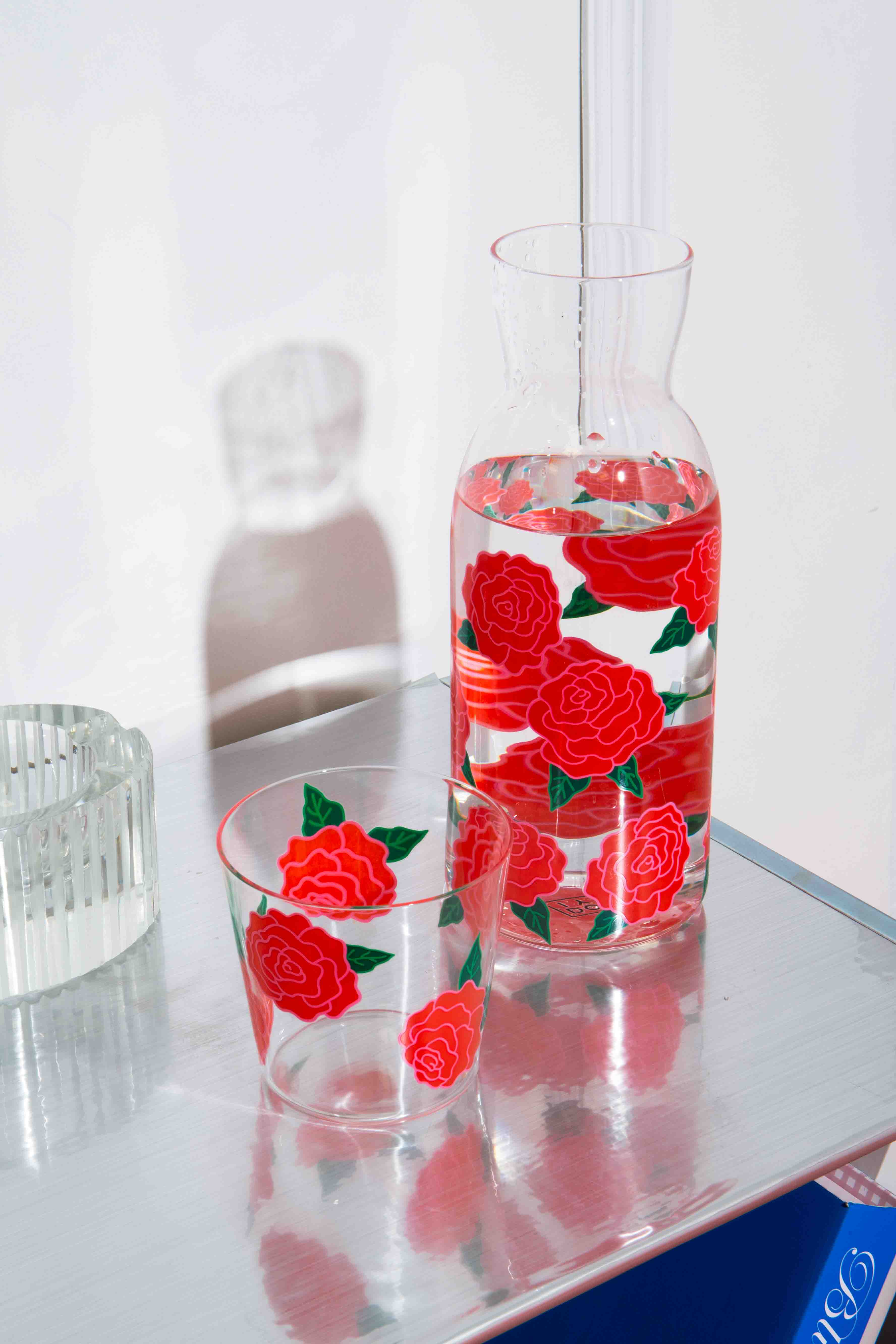 Rose Jar & Glass